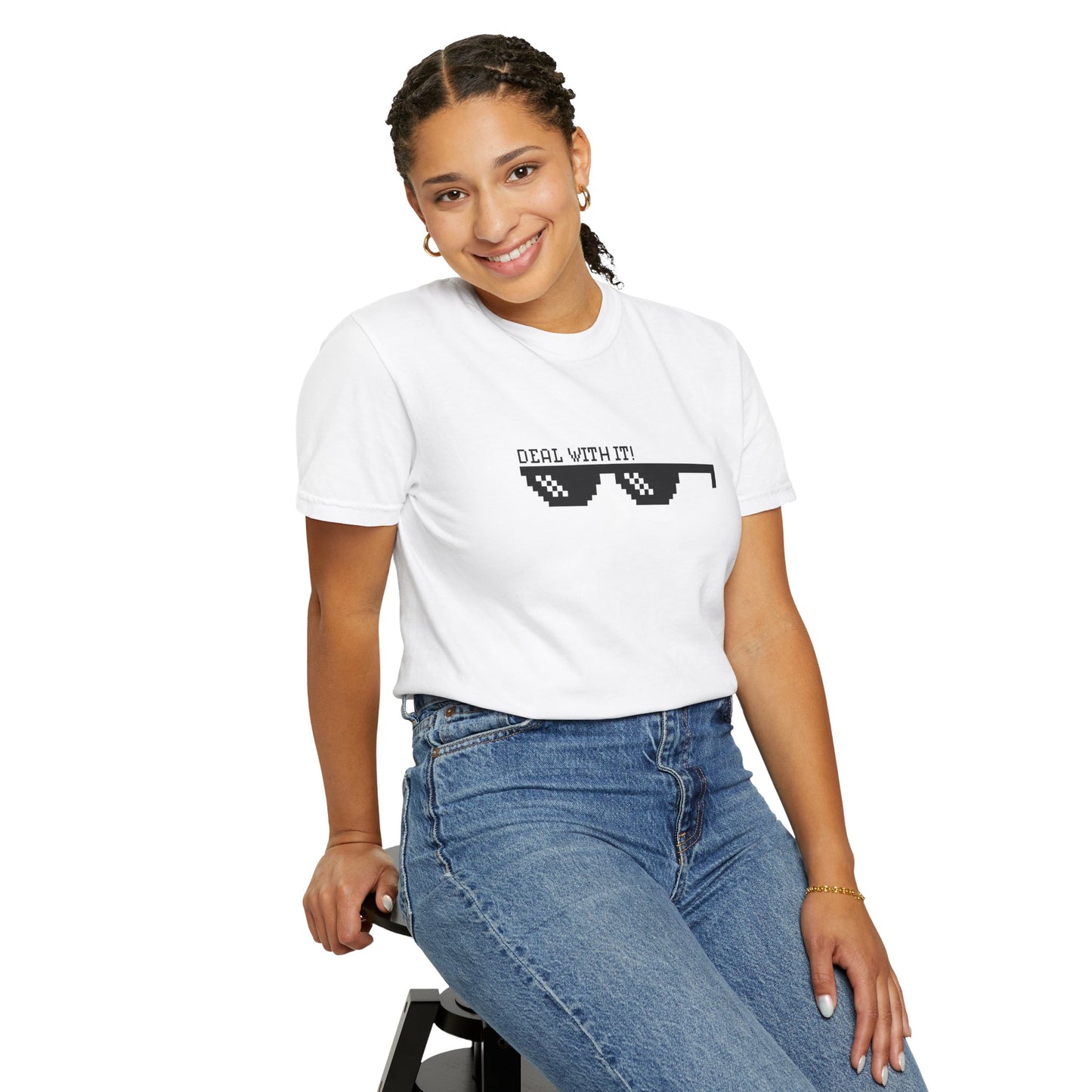 Chill Vibes Unisex Graphic Tee, Deal With It T-shirt, Perfect for Casual Days, Gifts for Teens, Meme Lovers, Birthday Celebration