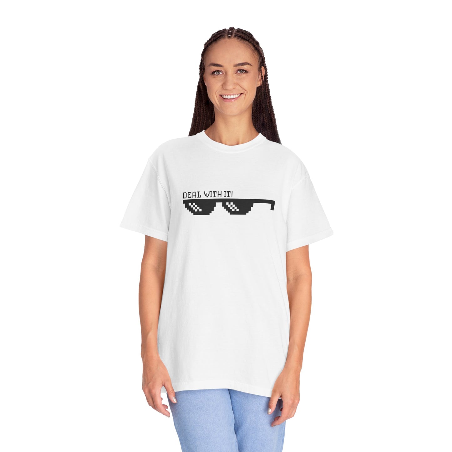 Chill Vibes Unisex Graphic Tee, Deal With It T-shirt, Perfect for Casual Days, Gifts for Teens, Meme Lovers, Birthday Celebration