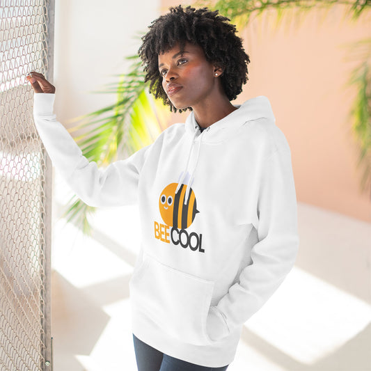 Bee Cool Hoodie, Fun Fleece Pullover, Cute Bee Design, Gift for Her, Trendy Casual Wear, Spring Fashion, Bee Lovers Merch