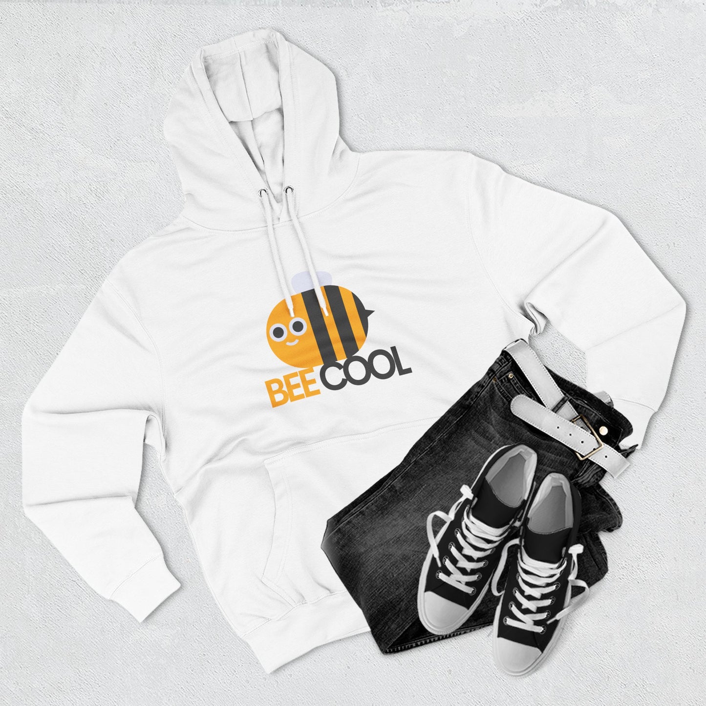 Bee Cool Hoodie, Fun Fleece Pullover, Cute Bee Design, Gift for Her, Trendy Casual Wear, Spring Fashion, Bee Lovers Merch