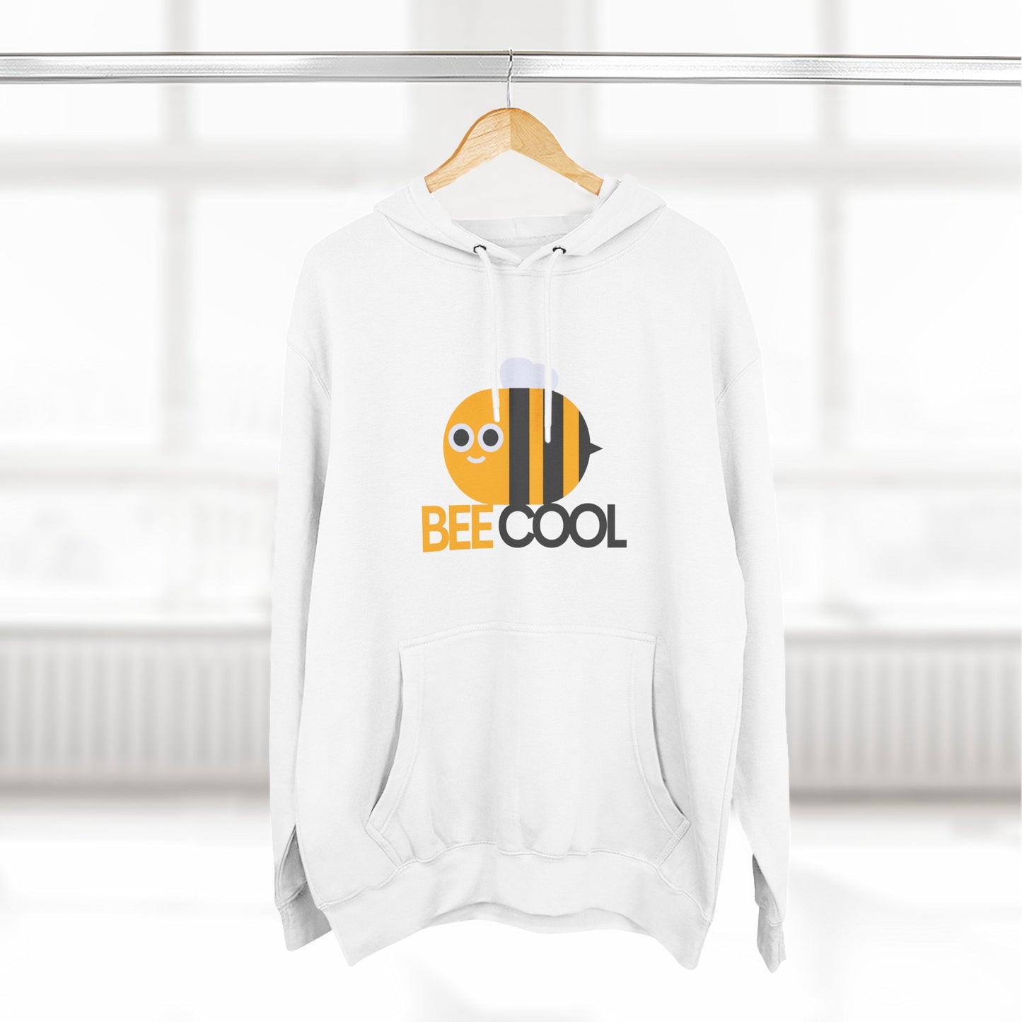 Bee Cool Hoodie, Fun Fleece Pullover, Cute Bee Design, Gift for Her, Trendy Casual Wear, Spring Fashion, Bee Lovers Merch