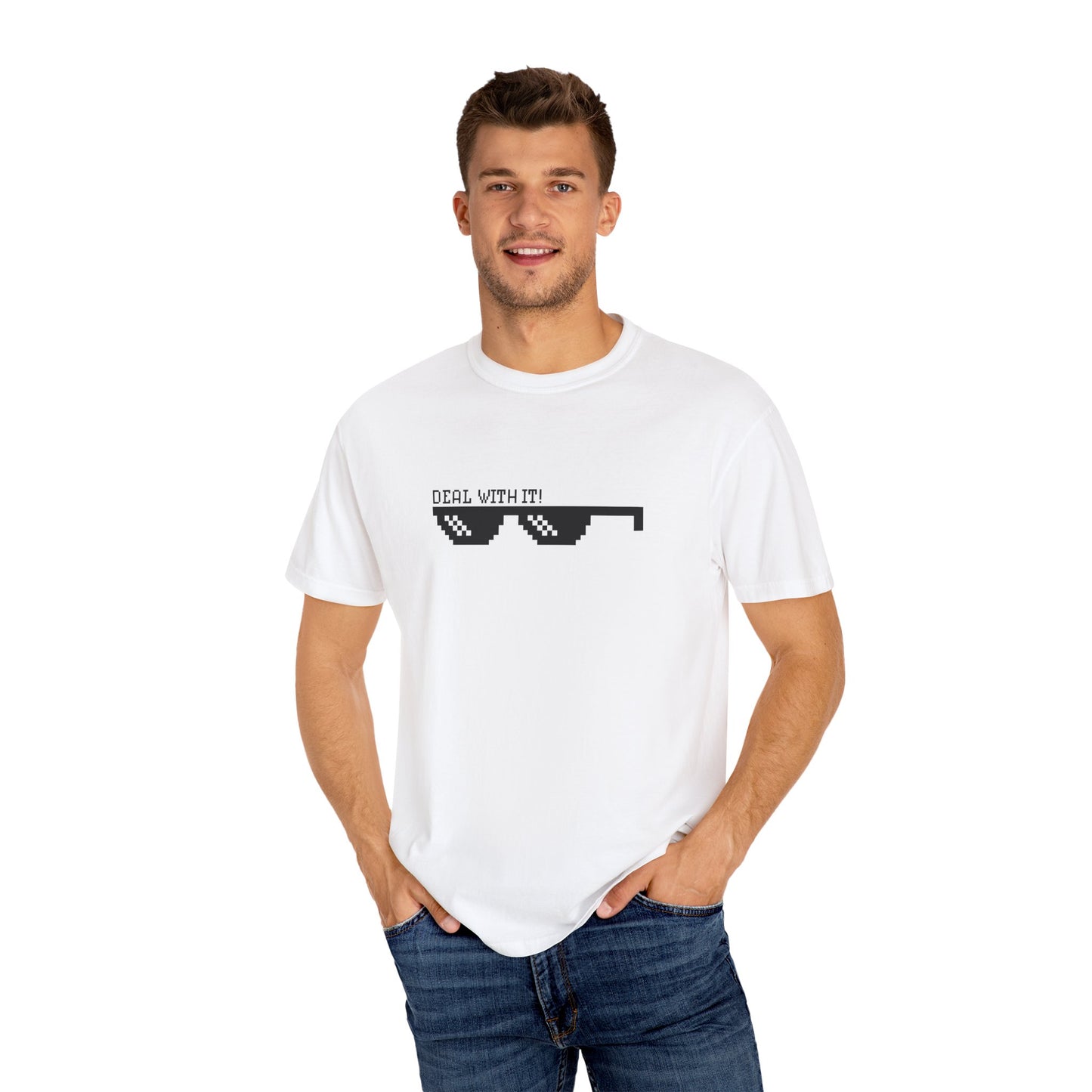 Chill Vibes Unisex Graphic Tee, Deal With It T-shirt, Perfect for Casual Days, Gifts for Teens, Meme Lovers, Birthday Celebration