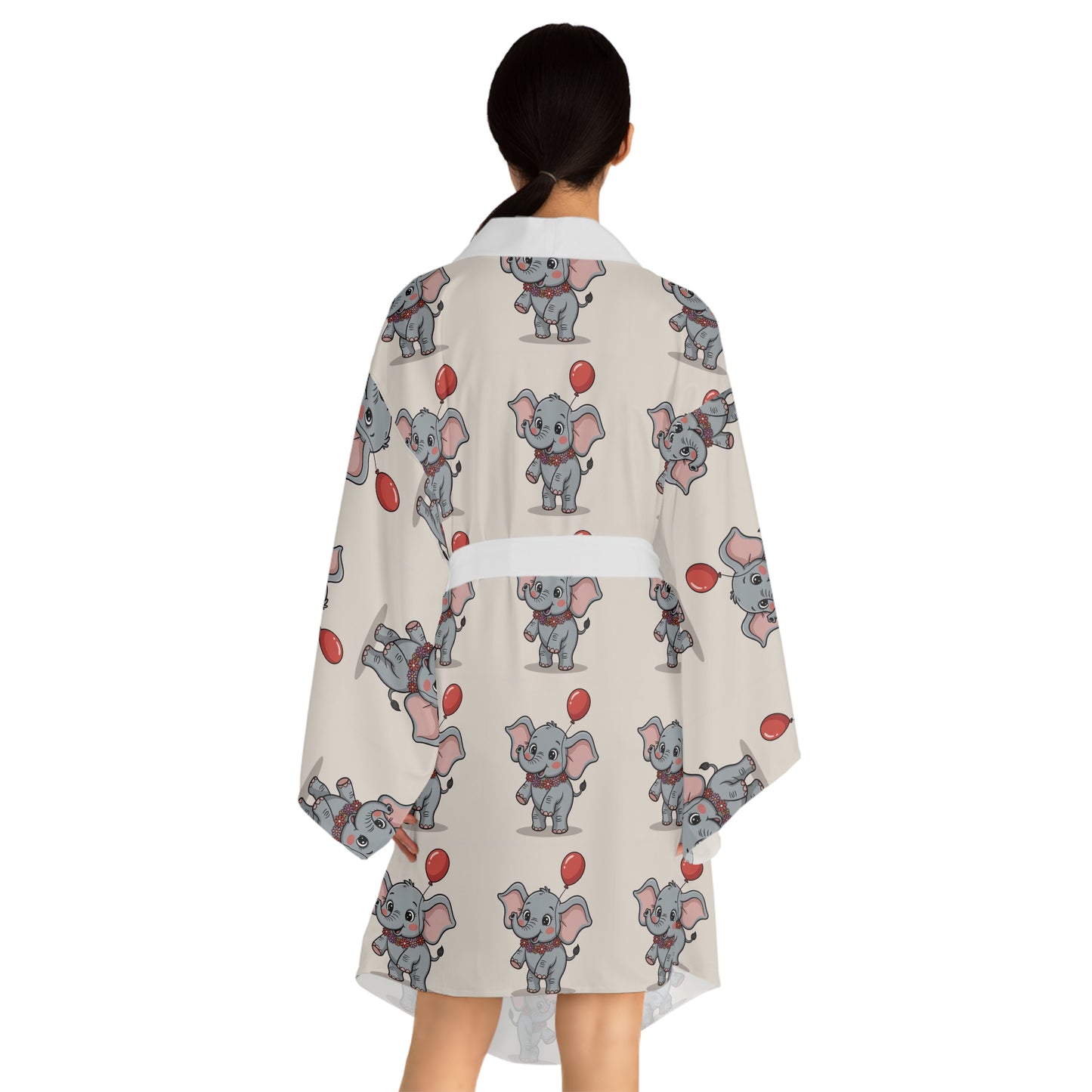 Elephant Print Long Sleeve Kimono Robe, Cute Loungewear, Cozy Gift for Elephant Lovers, Baby Shower Gift, Relaxed Homewear, Quirky [...]